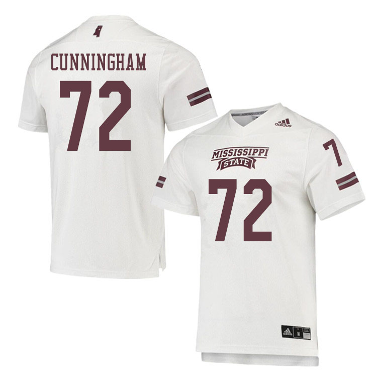 Men #72 Brandon Cunningham Mississippi State Bulldogs College Football Jerseys Sale-White - Click Image to Close